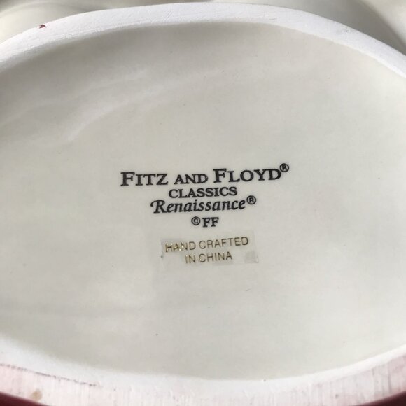 Fitz And Floyd Renaissance Santa Server Hand-Painted 12 1/2" Christmas Dish - Picture 4 of 14